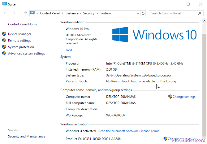 activation of windows 10 without product key
